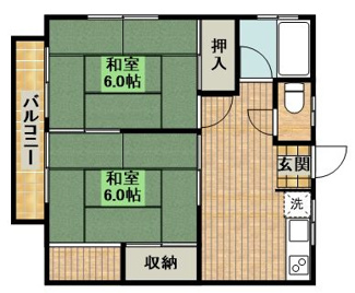 【間取り】 | コーポ紙屋（2階）
