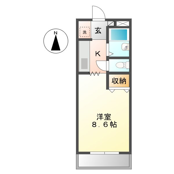 倉敷市日吉町のアパートの間取り