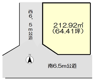 【土地図】 | 陽当りの良い南西角地／清風台団地 | 陽当りの良い南西の角地です