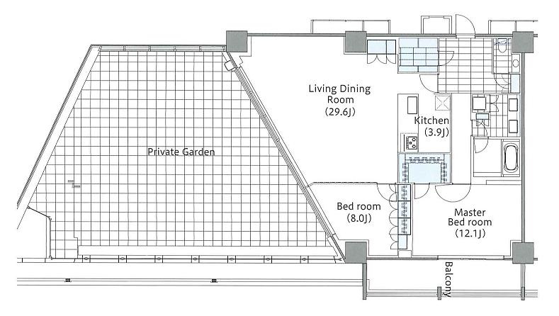 新宿区新宿６丁目の賃貸マンションの間取り