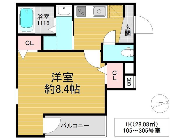 フジパレス城東諏訪Ⅶ番館の間取り