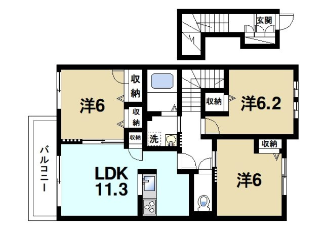 シャーメゾン　エストの間取り|3LDKの間取り