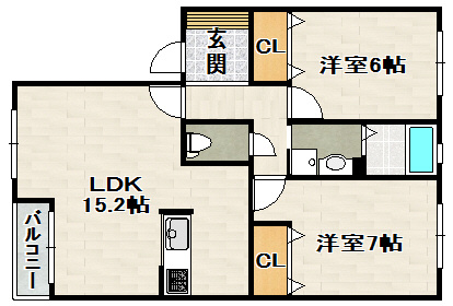 シャーメゾン伊丹荒牧の間取り