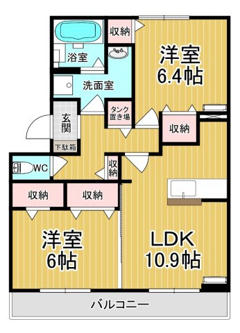 【間取り】 | グラン・ココ | 2部屋採光☆オール洋間です♪
