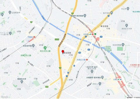 品川区西五反田７丁目の事務所の地図