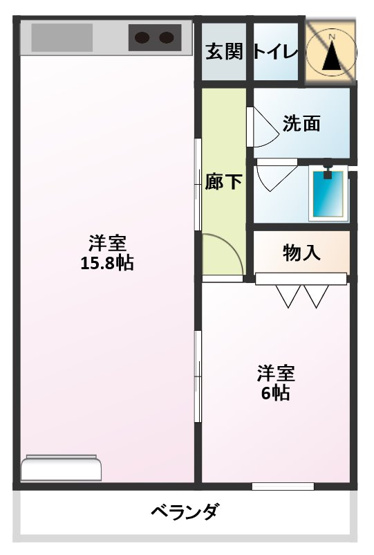 【間取り】 | エイトⅠ　１LDK