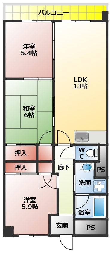 ブランカ・ベルヴィルの間取り|３ＬＤＫの間取り