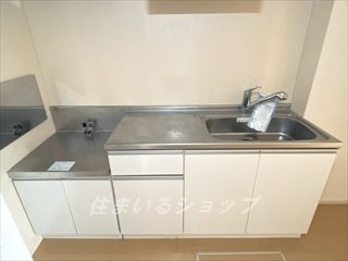 広島市安佐北区安佐町大字飯室のアパートのキッチン|浄水器一体型シャワー水栓・床下収納あり