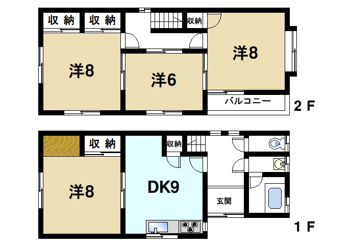 帝塚山6丁目テラスハウスの間取り|快適な居室があります