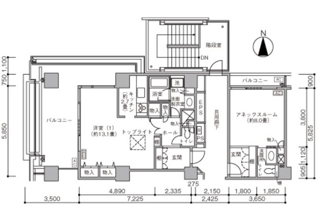 【間取り】 | 文京グリーンコートビュータワー本駒込Ａ棟 | 【ビュータワー本駒込】66㎡１LDK