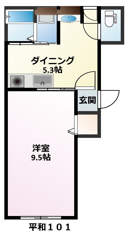 コーポヘイワの間取り|照明持ち込みｘ2
モニター付きインターホン