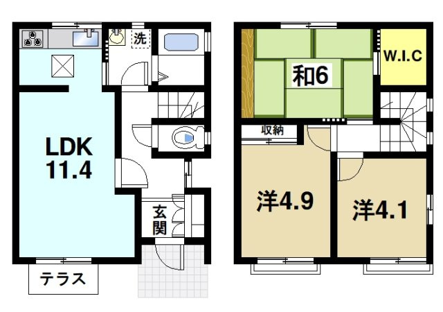 グリーンヒルC（学園緑ヶ丘）の間取り