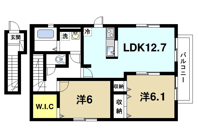プラシードⅡの間取り|２LDKの間取り
