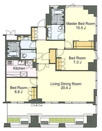 港区虎ノ門４丁目の賃貸マンションの間取り