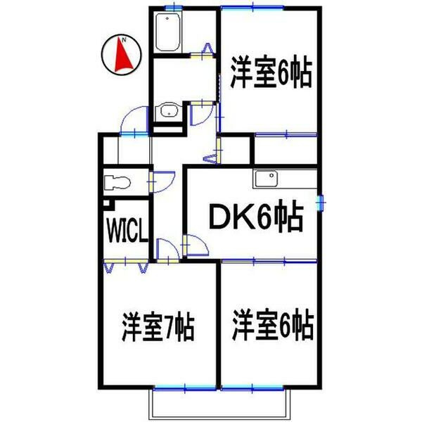 ヴィラグレイスの間取り|南向きで日当たり良好！