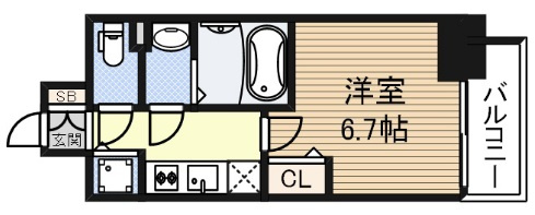 プレサンス谷町リーベ　BRAVI不動産の間取り