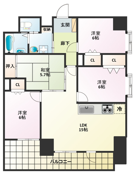 【間取り】 | ラフォーレ久宝園