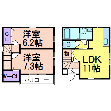 コスモスⅡ(戸建)の間取り|人気のある間取りです