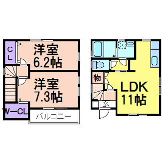 【間取り】 | コスモスⅡ(戸建) | 人気のある間取りです