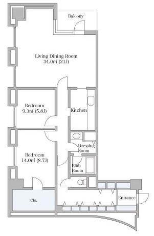 中央区入船２丁目の賃貸マンションの間取り