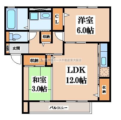 【間取り】 | プランドール若江Ａ棟