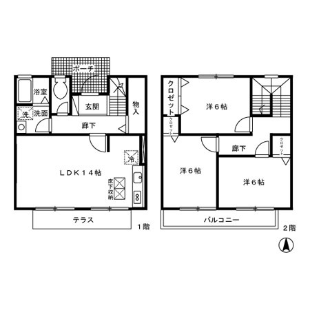 【間取り】 | ロワゾブルーナミキ