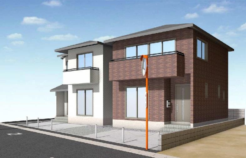 倉敷市浜町１丁目の一戸建ての外観パース|完成予想図