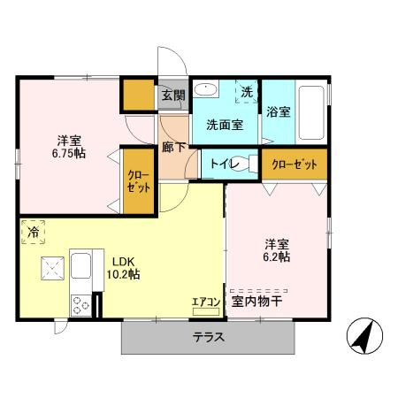 グランドハイ岬　ＤＥの間取り