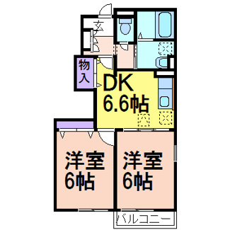 【間取り】 | K・U・２ | 掲載写真は同建物・反転タイプの角部屋です。現況とは異なりますのでご了承ください。