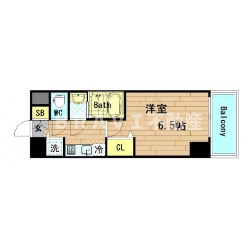 エス・キュート京町堀　BRAVI不動産の間取り
