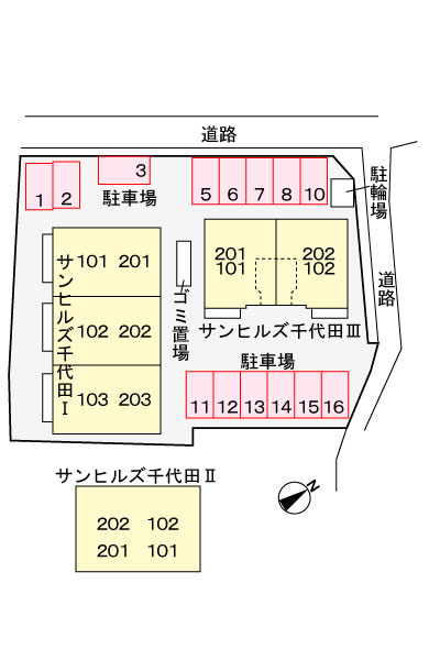 サンヒルズ千代田Ⅲの区画図