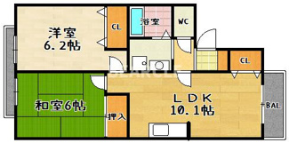 【間取り】 | セジュール志賀2