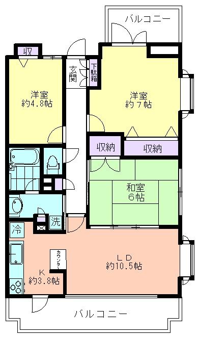 ラシュレ久米川ステーションサイドの間取り