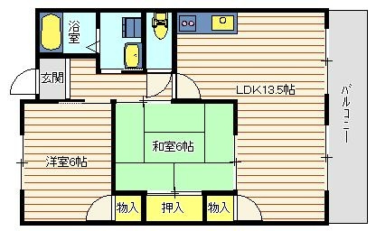 シャトー登貴和の間取り