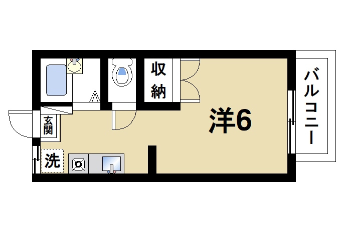 岩村ハイツの間取り|1Rの間取りです
