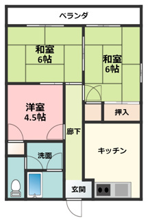 【間取り】 | 新柏原ビレッジ２号棟