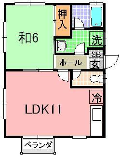 【間取り】 | シティパレスフォンテーヌ | 使いやすい広めの1LDK