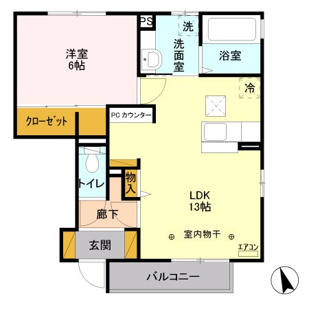 【間取り】 | ラフィネ・ヴァン・ソレイユ　Ｂ