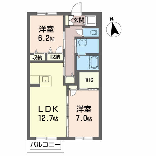 メゾンマスト盛南中央Ⅱの間取り|※反転タイプです
