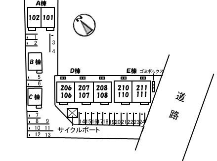 ピアタウンＤ棟の区画図