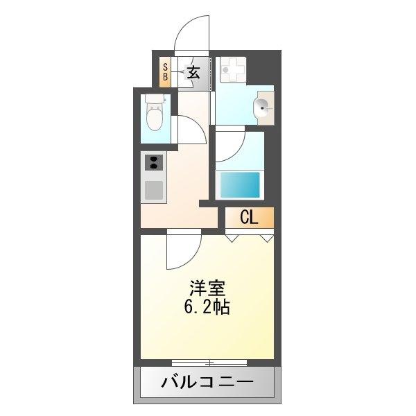 大阪市西淀川区姫里２丁目の賃貸マンションの間取り