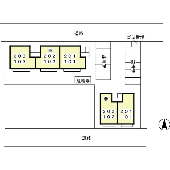 メゾンクレール参番館の区画図