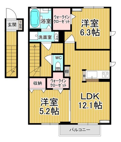 【間取り】 | ミルクロス | 日当たり良好☆オール洋間です♪