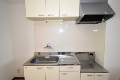 【キッチン】 | ドルミール寿 | 換気扇にライト・風量調節がついており、タオル掛けも設備