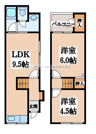 【間取り】 | 喜里川町貸家