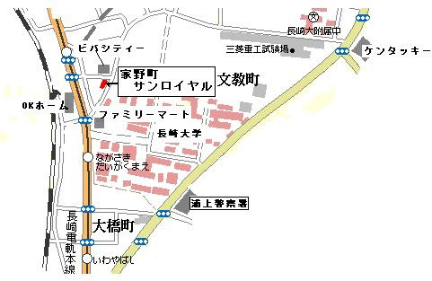 家野町サンロイヤルガレージの地図