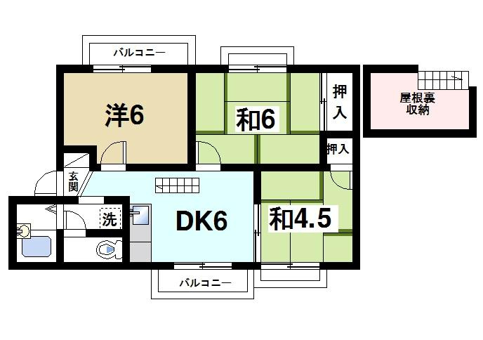 クレール千原Bの間取り|新婚さんからファミリーさんにおススメの間取りです。
