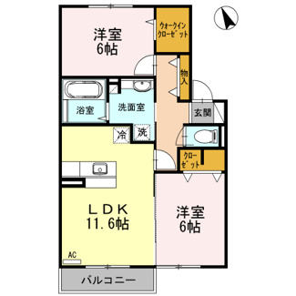 【間取り】 | ローゼンシュタット　Ｂ