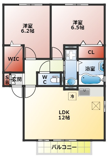 エスポワール東寝屋川　Ｂ棟の間取り