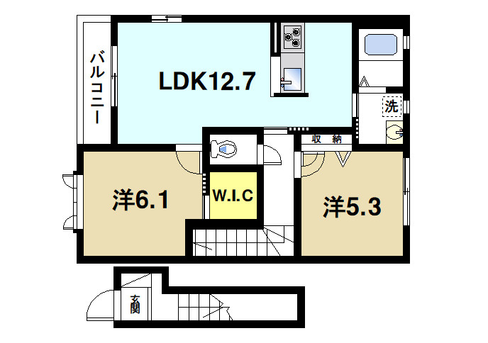 サニーサイドＦの間取り|2LDK